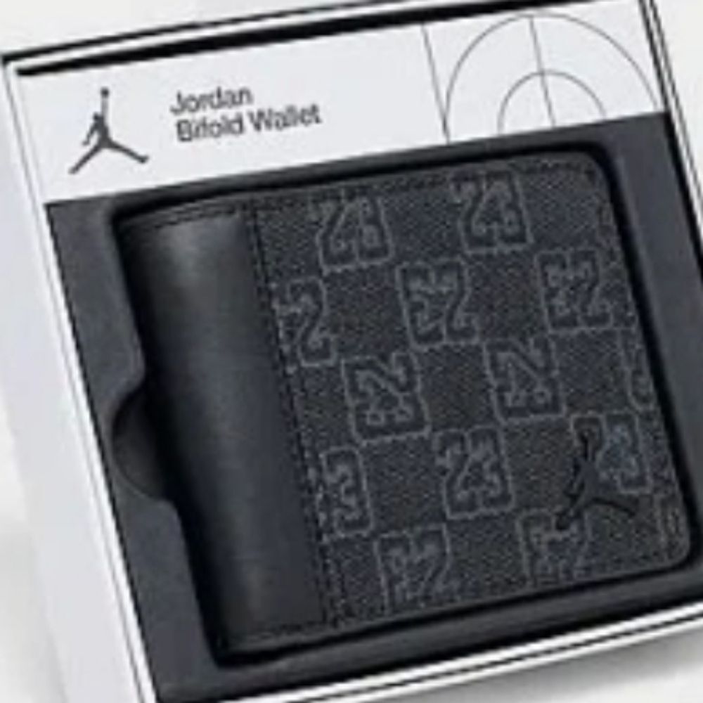 Jordan Monogram Bifold Wallet- Black